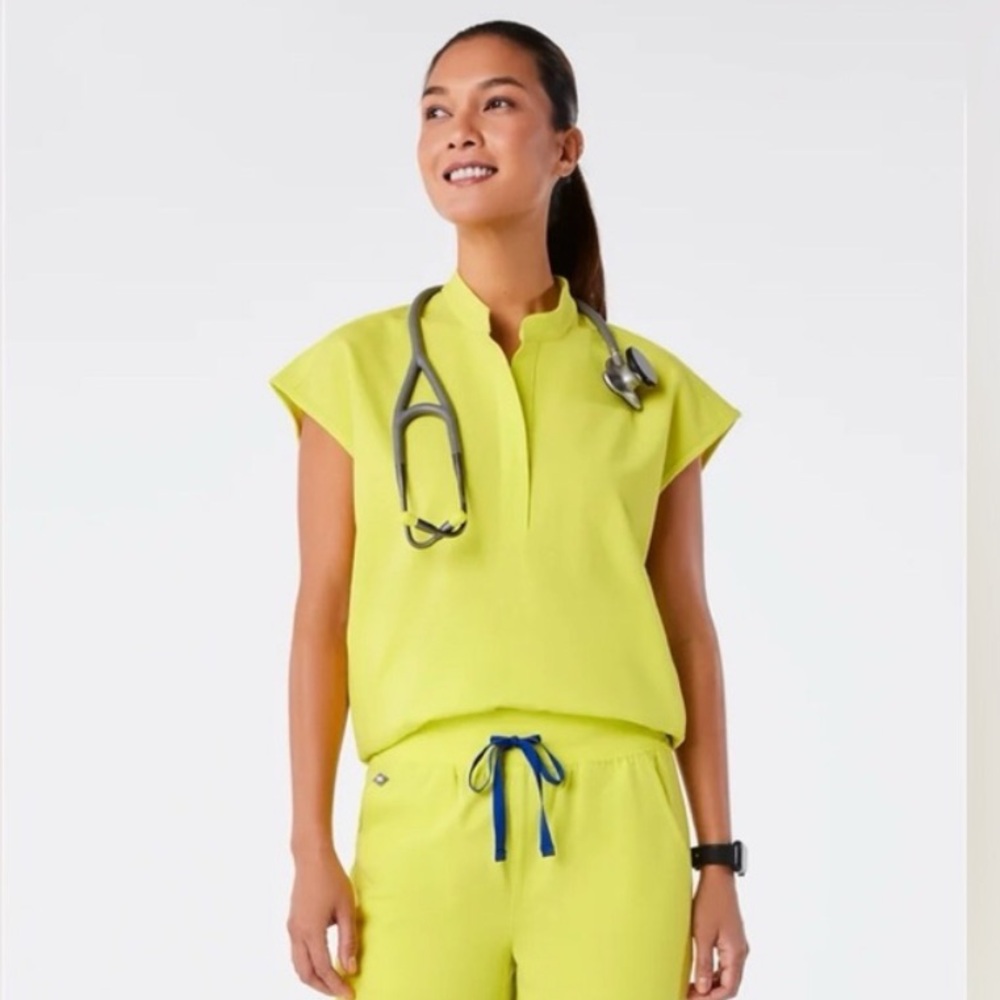 Figs Women's Top in Bright Yellow